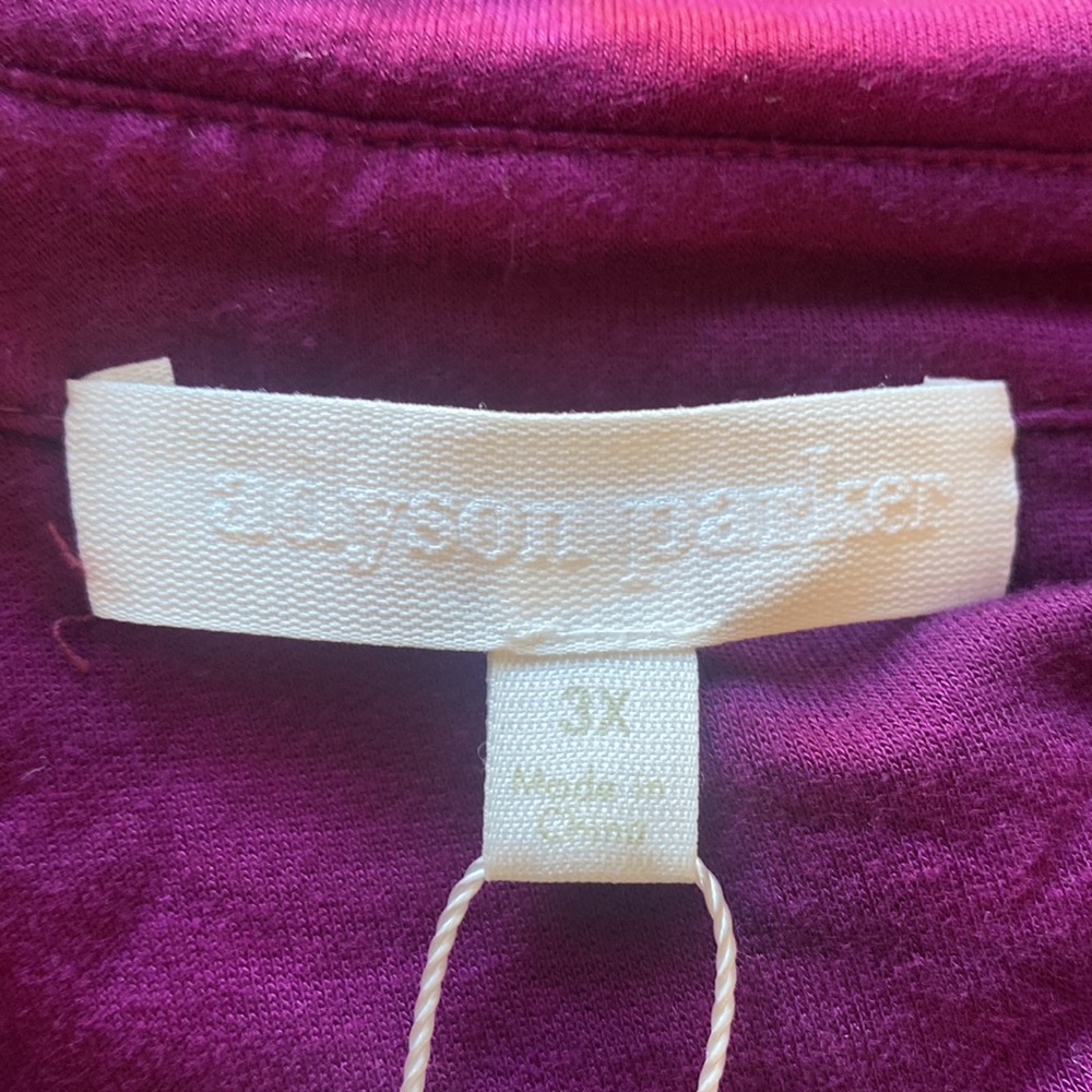 ADYSON PARKER TIE DYE PLUM TART COMBO BELTED DRESS 3X NEW - Picture 9 of 11